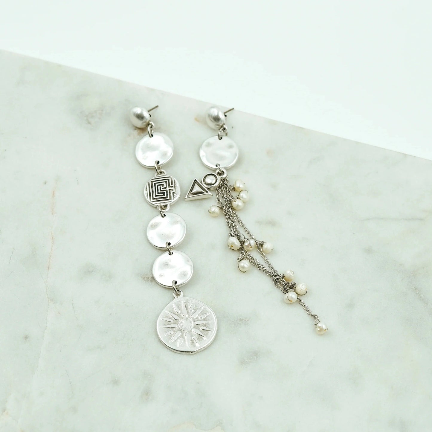Boucles d'oreilles Vergina & Perles